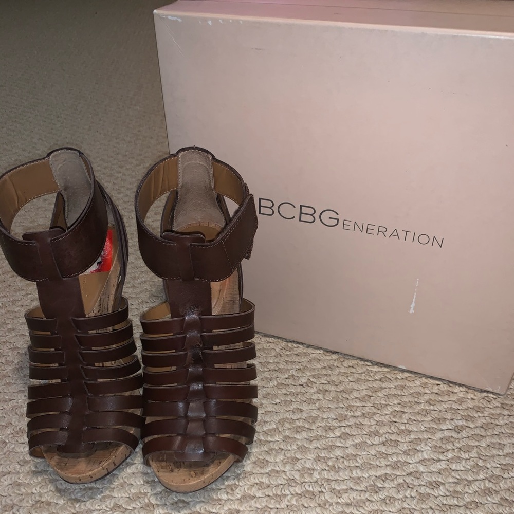 BCBG Velcro strapped heels